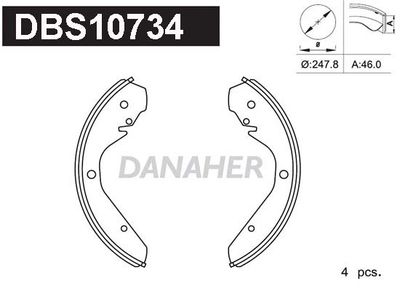 Комплект тормозных колодок DANAHER DBS10734 для VW 411,412