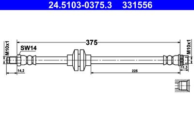 ATE 24.5103-0375.3 Тормозной шланг  для OPEL MOVANO (Опель Мовано)