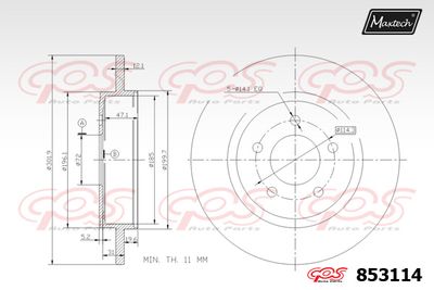 MAXTECH 853114 Тормозные диски  для FORD (Форд)