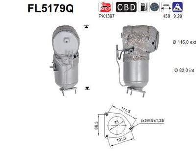 Filtr sadzy / filtr cząstek stałych, układ wydechowy AS 36002976