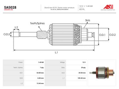 Reläankare, startmotor AS-PL SA5028