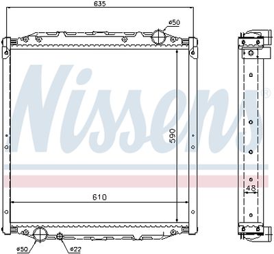 Radiator, engine cooling 62880A