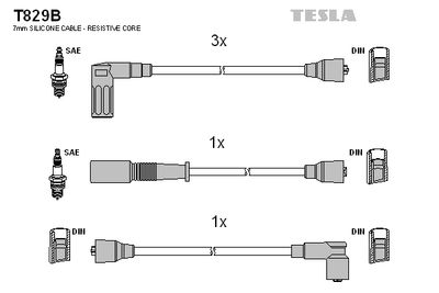 Комплект проводов зажигания TESLA T829B для LANCIA PRISMA