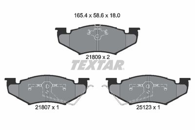 Комплект тормозных колодок, дисковый тормоз TEXTAR 2180902 для CHRYSLER LE