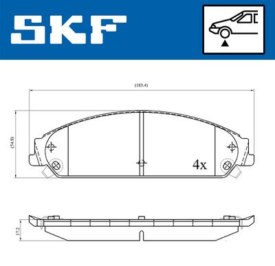 BREMSBELAGSATZ SCHEIBENBREMSE SKF VKBP81115A 1