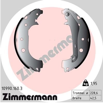 Комплект тормозных колодок ZIMMERMANN 10990.160.3 для FORD ECOSPORT