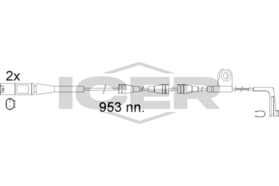 предупредителен контактен сензор, износване на накладките ICER 610552 E C