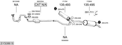 Układ wydechowy BOSAL SYS08619
