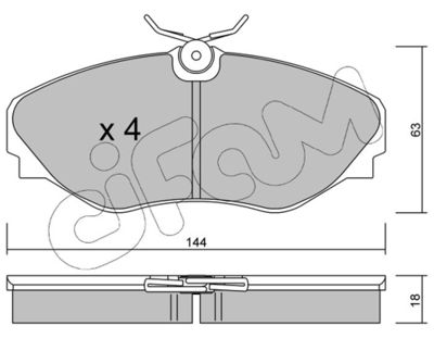 Комплект тормозных колодок, дисковый тормоз 822-338-0