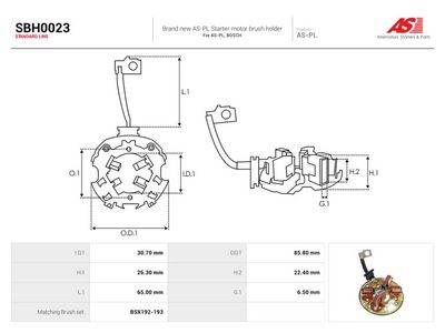 Børsteholder, starter AUTOSTARTER SBH0023