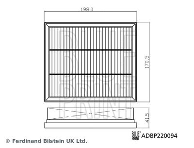 Воздушный фильтр BLUE PRINT ADBP220094 для FORD KUGA