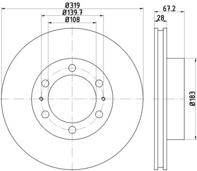 Тормозной диск DON PCD15212 для TOYOTA TACOMA