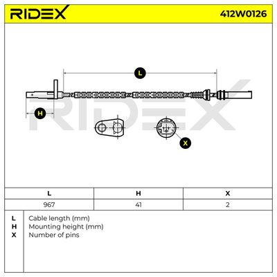 датчик, обороти на колелото RIDEX 412W0126