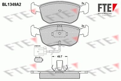 Комплект тормозных колодок, дисковый тормоз FTE BL1349A2 для FORD SCORPIO