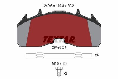 Remblokken set Achter/Voor MERITOR ELSA 225H past: SCANIA G II, L, P II, R II, S DC07.108-OC13.104 09.16-