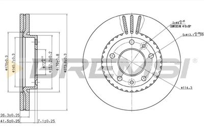 BREMSI CD7460V Тормозные диски  для KIA CARNIVAL II (GQ) 2.5 V6