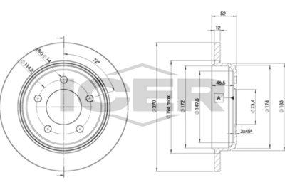 спирачен диск ICER 78BD5356-2