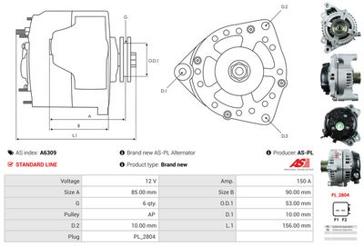 GENERATOR / ALTERNATOR AS-PL A6309 4