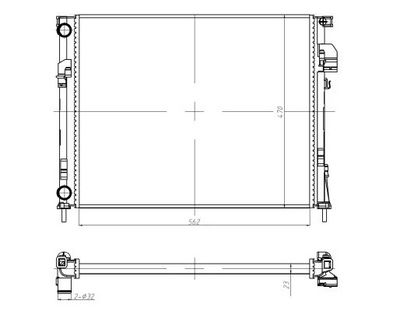 Radiator, engine cooling 58332A