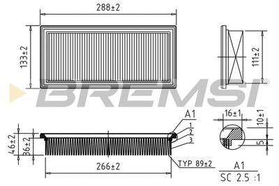 Воздушный фильтр BREMSI FA1630 для INNOCENTI ELBA