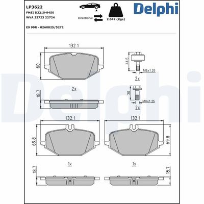 Brake Pad Set, disc brake LP3622