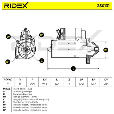 стартер RIDEX 2S0131