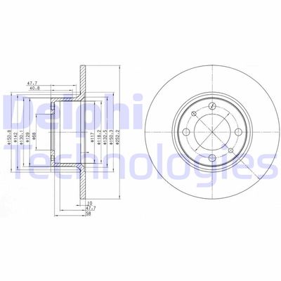 Тормозной диск DELPHI BG2176 для LADA 1200-1600