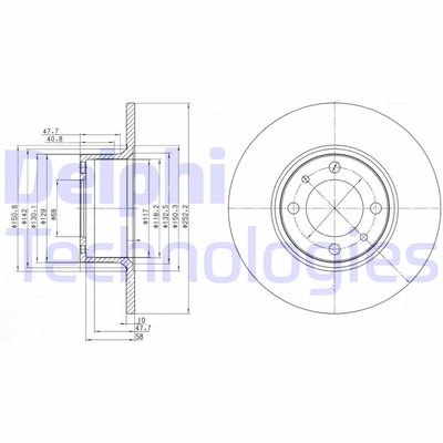 Тормозной диск DELPHI BG2176 для LADA NOVA