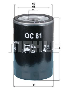 Масляный фильтр KNECHT OC 81 для CHEVROLET S10