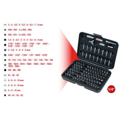Ks Tools - Súprava skrutkovacích bitov 1/4" 100ks