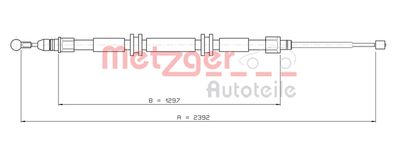 Тросик, cтояночный тормоз METZGER 11.6686 для RENAULT KANGOO