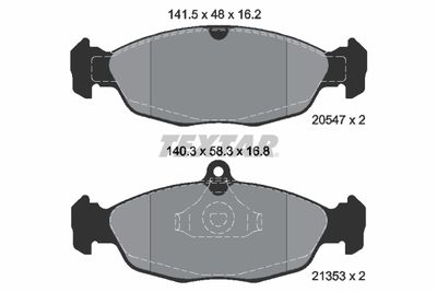 Комплект тормозных колодок, дисковый тормоз TEXTAR 2054701 для DAEWOO NEXIA