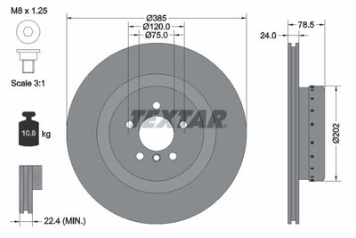 TEXTAR 92266625 Тормозные диски  для BMW X6 (Бмв X6)