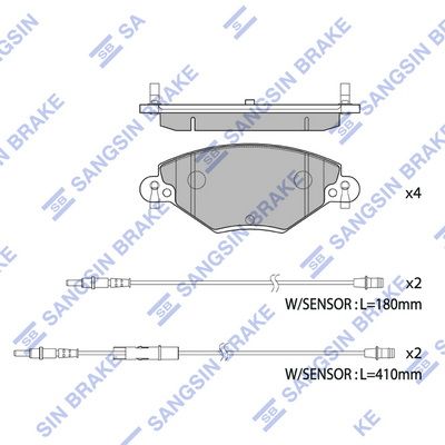 Комплект тормозных колодок, дисковый тормоз Hi-Q SP4230 для CITROËN C5