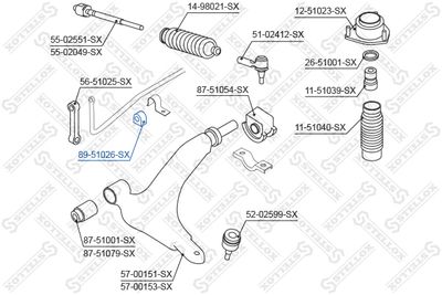 Опора, стабилизатор STELLOX 89-51026-SX для HYUNDAI ATOS