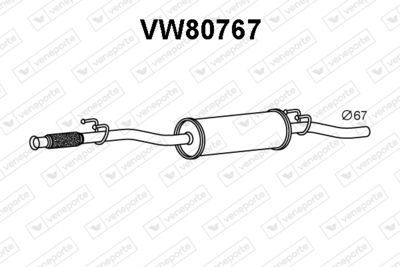 Средний глушитель выхлопных газов VENEPORTE VW80767 для VW CRAFTER