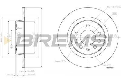 Тормозной диск BREMSI CD7943S для OPEL GT