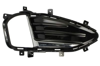 Voorbumper afdekking Voor Rechts (met verchroomde stipe, met mistlampgaten, zwart) past: FORD EDGE II 06.18-