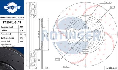 Tarcza hamulcowa ROTINGER RT 20720-GL T5