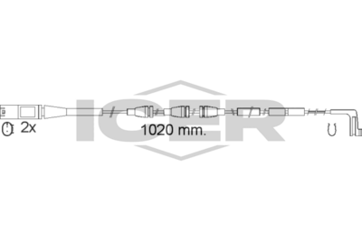 предупредителен контактен сензор, износване на накладките ICER 610555 E C