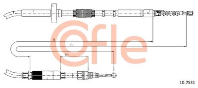 COFLE 92.10.7531 Трос ручного тормоза  для AUDI A4 (Ауди А4)