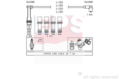 Комплект проводов зажигания EPS 1.501.607 для ALFA ROMEO GT