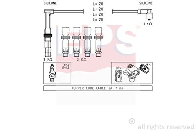 Комплект проводов зажигания EPS 1.501.607 для ALFA ROMEO 147