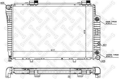 Радиатор, охлаждение двигателя STELLOX 10-25095-SX для MERCEDES-BENZ C-CLASS