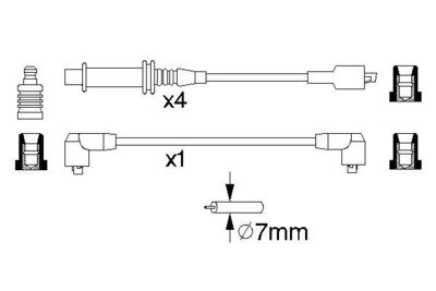 Комплект проводов зажигания BOSCH 0 986 357 121 для CITROËN C15