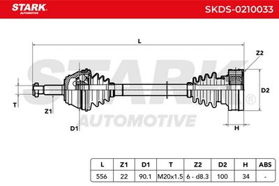 полуоска STARK SKDS-0210033