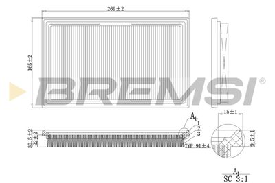 BREMSI FA1203 Воздушный фильтр  для HYUNDAI ATOS (Хендай Атос)