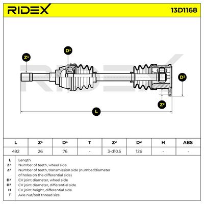полуоска RIDEX
