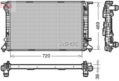 DENSO DRM02023 Радиатор охлаждения двигателя  для PORSCHE MACAN (Порш Макан)