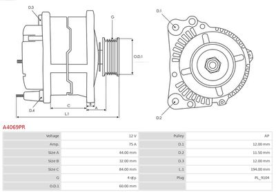 Alternator A4069PR